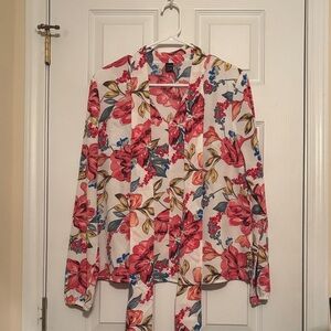 SHEIN Floral Print Blouse with Bow